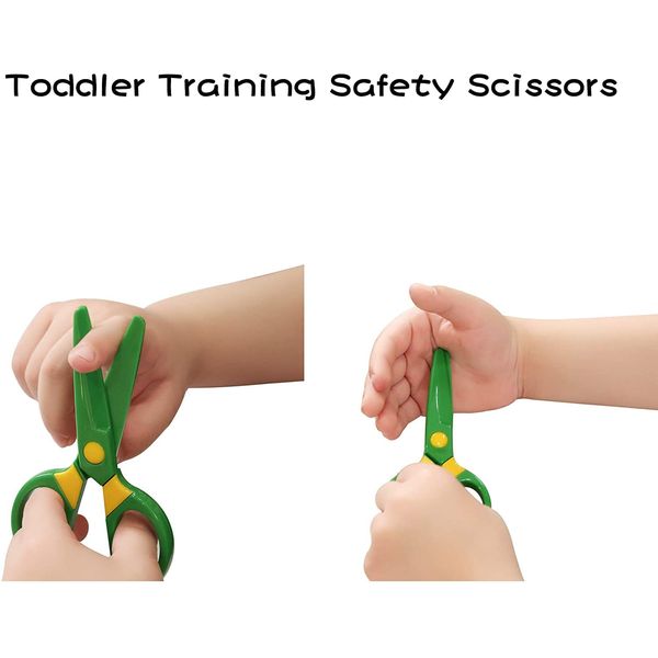 3PCS Kids Plastic Toddler Scissors - Safety Scissors Training Kids Scissors Preschool Training Scissors & Craft Scissors (3 Pieces) Kids Paper Cuts (60 Sheets)