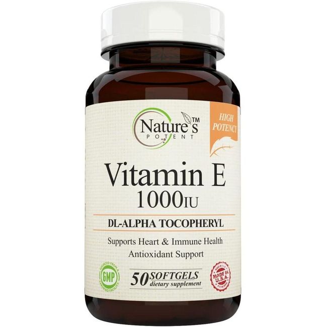 USA Direct Purchase Vitamin E 1000IU (High) Non-GMO dL Alpha Tocoryl 50 Softgels Nature Power Offer