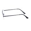 JoXiGo Half Frame Reading Glasses for Men Women Metal Rectangular Frame Spring Hinge + Glasses Strap,Black +2.0