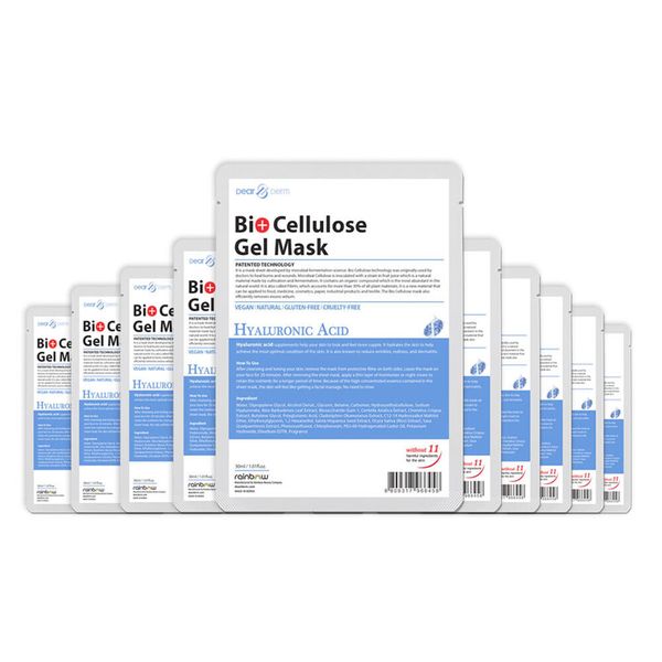 Dearderm Bio Cellulose Gel Mask Hyaluronic Acid 10pcs x 1.01fl.oz/30ml [US Sell]