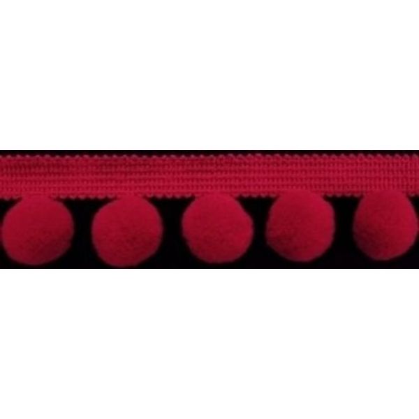 HomeBuy XL POM POM BOBBLE TRIM FRINGE Trimming - XL SIZE 2cm (0.8 inches) (Per Metre) HOT RED #C