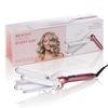 BELLEZZA : Digital and Foldable 1" Three Barrel Waver. (White Pink Rose)