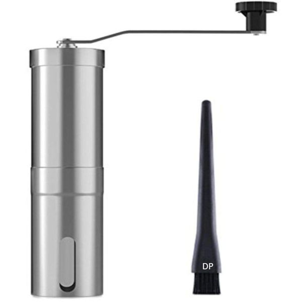 Dreampass bb407 Hand-ground Coffee Grinder, Ceramic Stainless Steel, Manual Coffee Grinder, Dedicated Brush Set, Coffee Grinder (Silver)