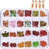 EBANKU 24 Grids Fall Nail Art Sticker Fall Leaves Nail Art Decals Wood Pulp Nail Art Supplies Fall Nail Glitter Design Maple Flower Retro Nail Stickers For Acrylic Nails