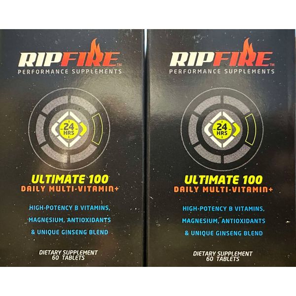RipFire Ultimate 100 Daily Multi-Vitamin Dietary Performance Supplement 60ct x2