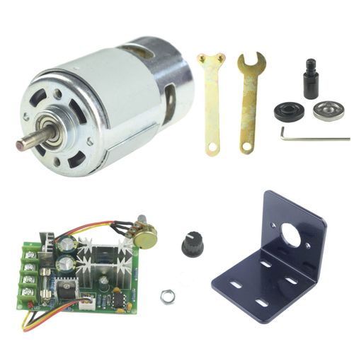 CONQUERALL 775 Motor 12V 8000RPM / 24V 16000RPM High Power DC Motor with M10-5 Connecting Rod Set Bracket and 20A Speed Controller