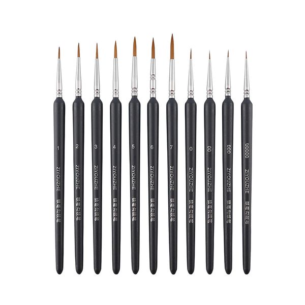 Samcos Face Brush Gradient Line Brush Set of 11 Extra Fine Paint Brushes Plastic Model Painting Brushes Watercolor Fine Surface Paint Brushes Paint Brushes Acrylic Brushes Oil Painting Brushes Fine