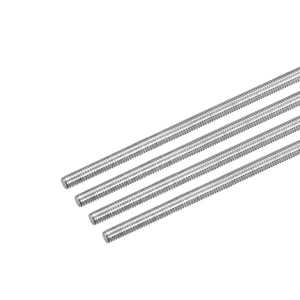 uxcell Full Thread Rod, Right Threaded Rod, Rod Stud 304 Stainless Steel, M4 x 300mm, 0.7mm Thread Pitch, 4 Pieces