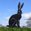New Black Steel Sitting Hare Silhouette