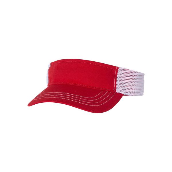 Richardson Trucker Visor Adjustable Red/ White