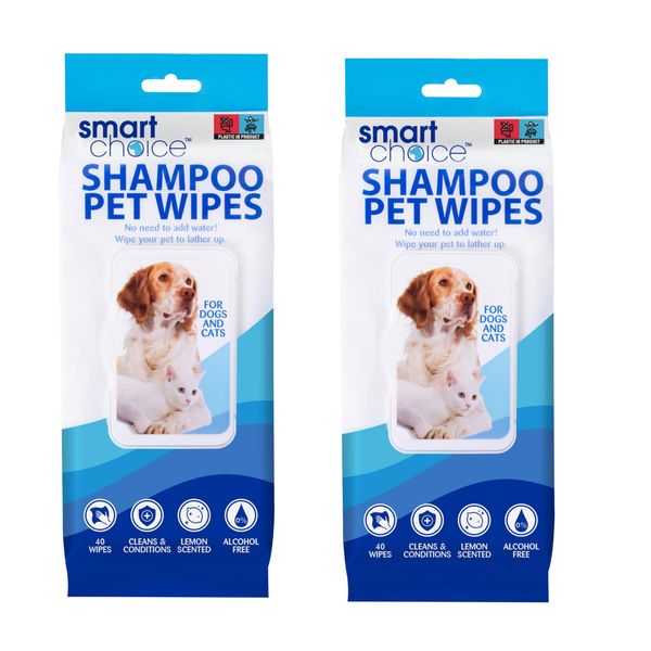 80 Shampoo Pet Wipes | Cat Dog Hygiene