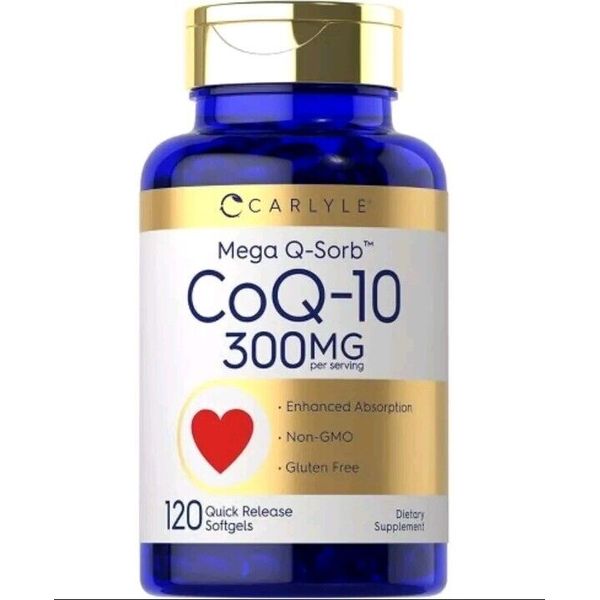 CoQ10 300mg | 120 Softgels | with Black Pepper Extract | Non-GMO | by Carlyle