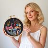 Myfelicity Embroidery Kit with Mushroom Patterns, 3 Hoops, Fabric, Threads, Needles, Instructions (Colourful)
