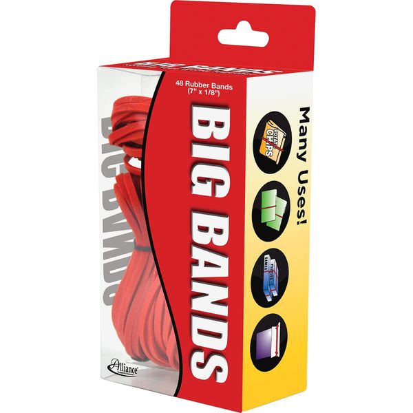 Alliance Rubber 00699 Big Bands - Large Rubber Bands for Oversized Jobs,Red 48-Count