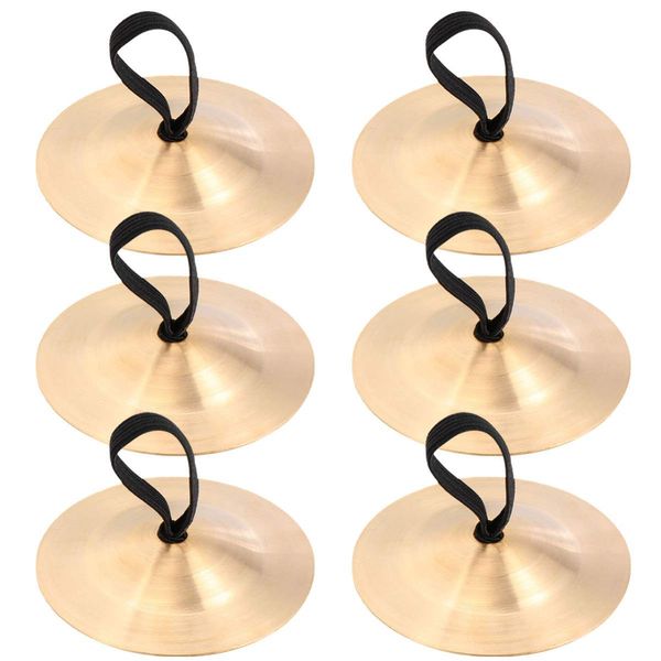 MILISTEN 6Pcs Finger Becken Bauchtanz Finger Becken Messing Zimbeln Finger Musical Instrument für Tänzerin Ball Party Goldene