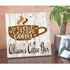 Kitchen Coffee Bar Sign Custom Name - Start with Coffee Saying