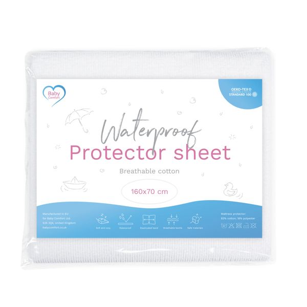 Waterproof Mattress Protector Sheet/Cover Fits 160x70 cm Junior Bed