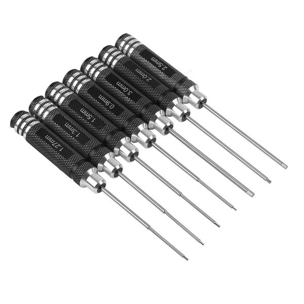 POHZE Hex Wrench Screwdriver Titanium Nitride Precision Screwdriver Set for Drone, 7pcs Set (0.9mm, 1.27mm, 1.3mm, 1.5mm, 2.0mm, 2.5mm, 3.0mm)