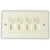 Comms2Go CAT6 Quad Port Faceplate - Socket - RJ45 - Ethernet - Network - Face Plate Module (4 port)