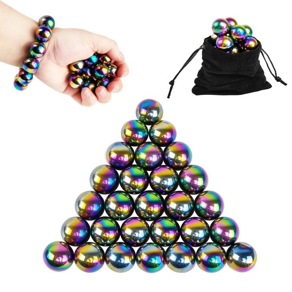 28 Pcs Magnetic Balls Fidget Toy, Adult Fidget Toys, Magnet Balls Can Replace Ferrite Putty, Office Desktop Decoration, Stress Relief, Anti Anxiety Magnetic Balls,Executive Desk Toys (Colorful)