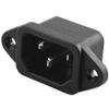 BestPlug C14 AC Strom Einbaustecker Terminal männlich für Kaltgeräte, Schwarz