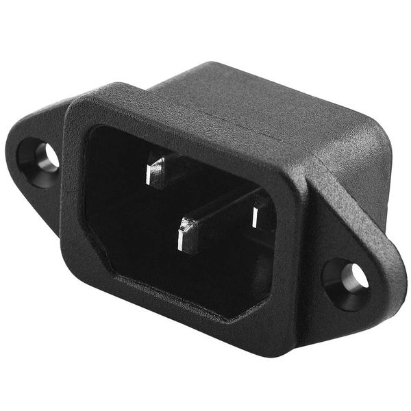 BestPlug C14 AC Strom Einbaustecker Terminal männlich für Kaltgeräte, Schwarz