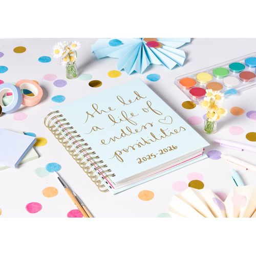 2025-2026 Eccolo Spiral Agenda Planner, Led A Life, Weekly & Monthly Pages, 18 Months, Sticker Sheets, Inspirational Quotes (7.75 x 8.75, July 2025 - Dec 2026)