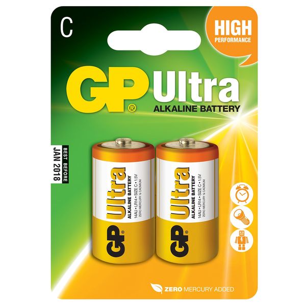 GP AVL175 ULTRA ALKALINE C 1.5V BATTERIES, 2 PACK