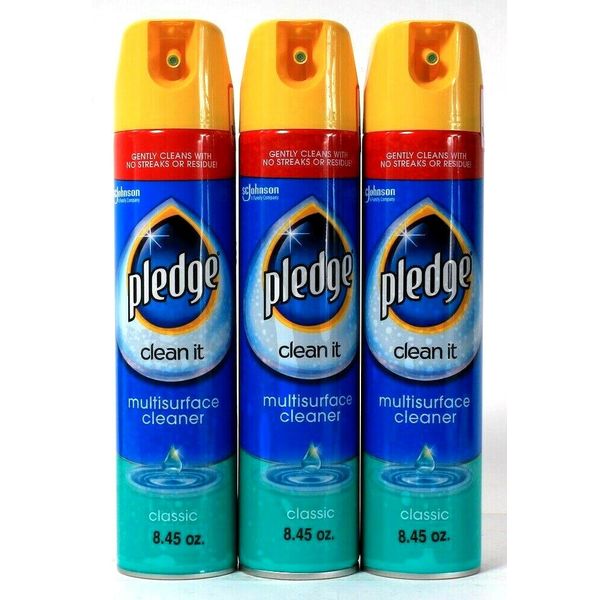 3 Count Pledge 8.45 Oz Clean It Classic Gentle No Streaks Multi Surface Cleaner