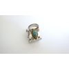 Generic Tiny mini silver bronze metal hair claw clip with turquoise stone
