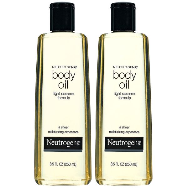 Neutrogena Lightweight Body Oil for Dry Skin, Sheer Moisturizer in Light Sesame Formula, 8.5 fl. oz (Pack of 2)