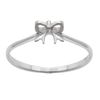 Silverly Women's 925 Sterling Silver Thin Small Bow Ribbon Wire Knot Stackable Band Ring
