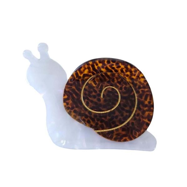 Snail-shaped Hair Claw Shape Hair Clip Non-Slip Metal Spring Acetic Acid Hair Claw Back Head Hair Clip Hair Accessories (White)