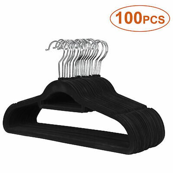 Non-Slip Flocked 100PCS Velvet Hangers Premium Clothes Hangers Suit/Shirt/Pants