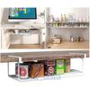 Adjustable Under Shelf Storage Basket for Kitchen Bath Pantry Organization Metal