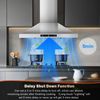 24 Inch Wall Mount Range Hood 450CFM Gesture Sensing & Touch Control 3 Speed Fan