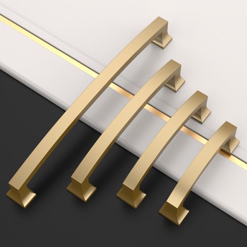 Amerdeco 10 Pack Champagne Bronze Cabinet Pulls 4 Inch Hole Center Cabinet Hardware Kitchen Champagne Gold Cabinet Handles for Bathroom Gold Drawer Pulls Dresser Pulls ZH0009