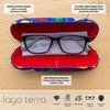 LAGO TERRA Dinosaur Print Hard Shell Glasses Case - Blue