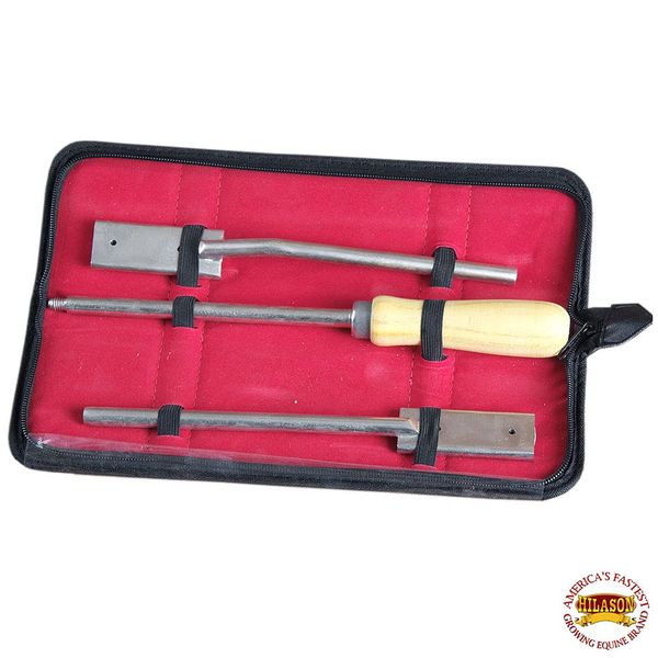 HILASON Western Horse Care 3 Pieces of Tooth Rasp W/Wooden Handle