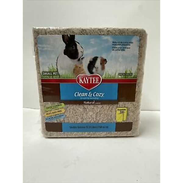 Kaytee Clean & Cozy Natural Small Animal Pet Bedding, Expands 3X 12.3 Liters