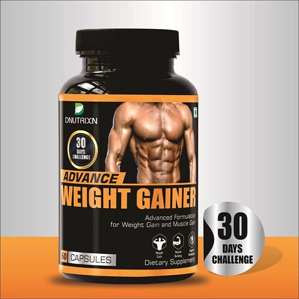 DNUTRIXN Advance Weight Gainer 60 Capsules for Weight Gain & Mass Gain With FS