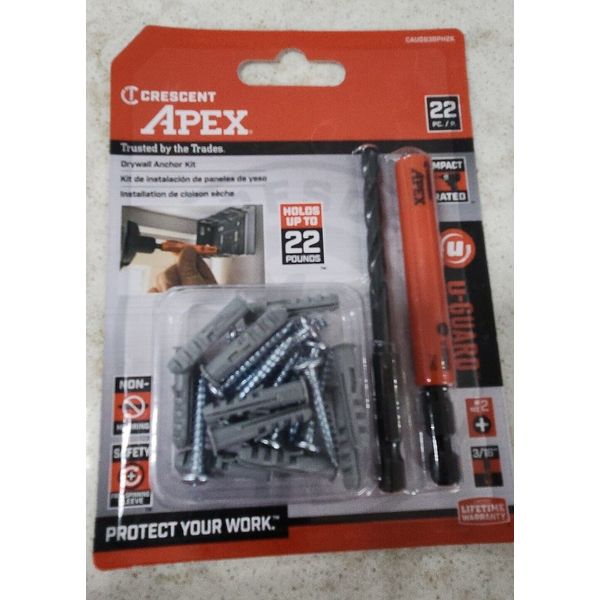 Crescent Apex CAUGB3BPH2K Drywall Anchor Installation Kit NEW Free Shipping!