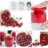 Cherry Pitter Multiple, Quick Release Multi Cherries Stoner Pitter 7-in-1, Push Button Cherr'y Core Pit'ter with Splatter Protector, Pit Remover for Making Jam(Save Time) (Red, Large)