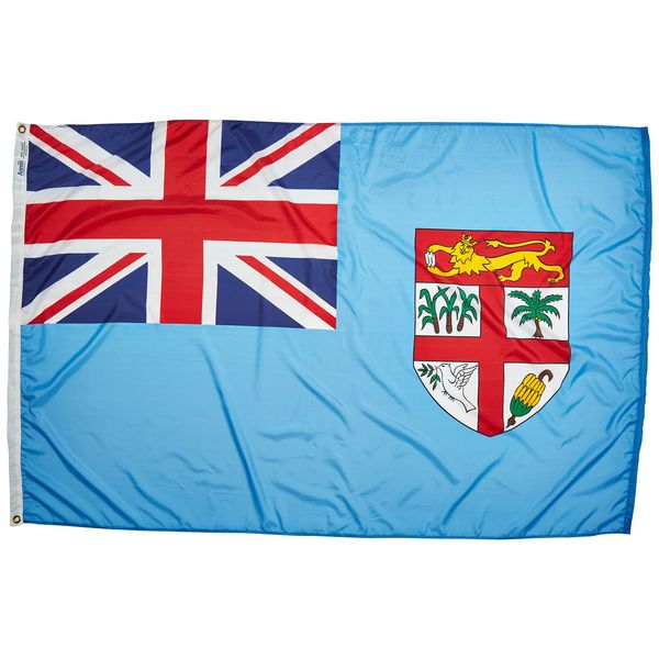 Annin Flagmakers Model 192573 Fiji Flag Nylon SolarGuard NYL-Glo, 4x6 ft, 100% Made in USA to Official United Nations Design Specifications