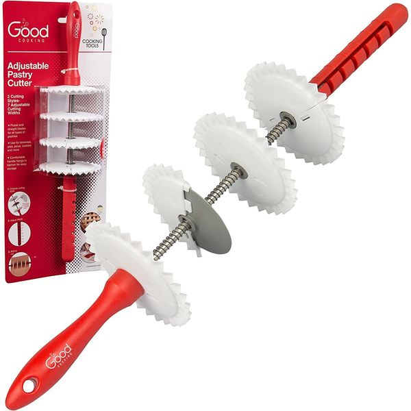 Adjustable Pastry Wheel Cutter with 4 Different Interchangeable Slicers