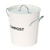 White Metal Kitchen Compost Caddy - Composting Bin for Food Waste Recycling