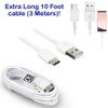 Original 10ft USB-C Cable for Google Pixel 32GB with Fast Charging and Data Transfer. (White / 3Mt)