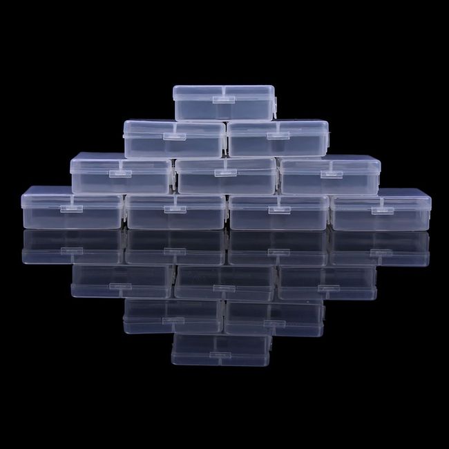 Mini Boxes Rectangle Clear Plastic Jewelry Storage Case Container Storage  Box