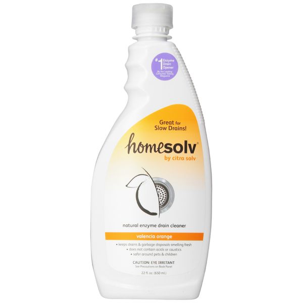 Homesolv Enzyme Drain Cleaner & Build Up Remover (Citra Drain), Valencia Orange, 22 Fluid Ounces (Pack of 6)