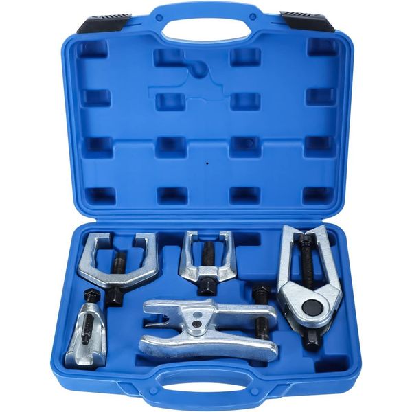 6PC Front End Service Tool Kit Ball Joint Tie Rod Set Pitman Arm Puller Remover